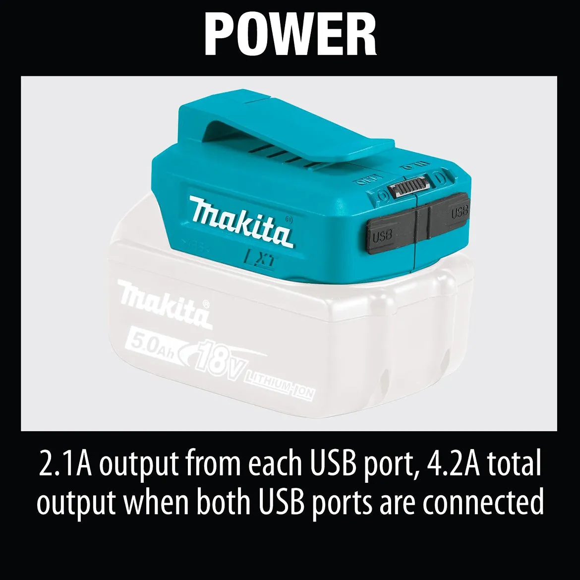 Makita ADP05 18-Volt Lithium-Ion Cordless USB Power Source - Bare Tool