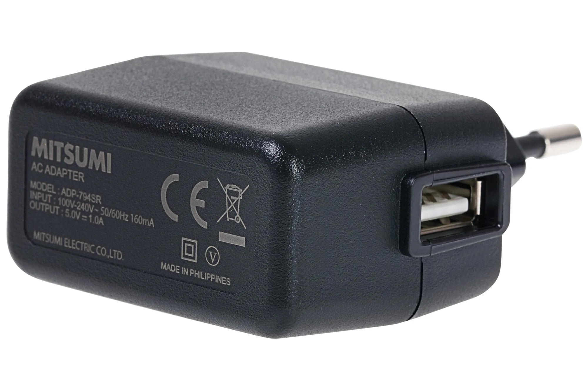 Maplin 1-Port USB-A 5V EU Wall Charger 5V 1 Amp 100-240V Travel Adapter - Black