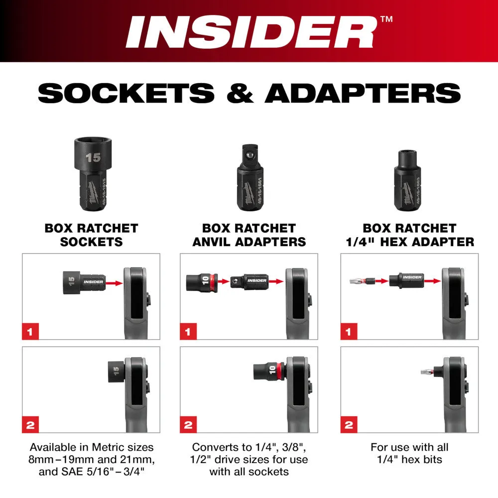 Milwaukee 3050-20 M12 FUEL 12V INSIDER Extended Reach Box Ratchet - Bare Tool