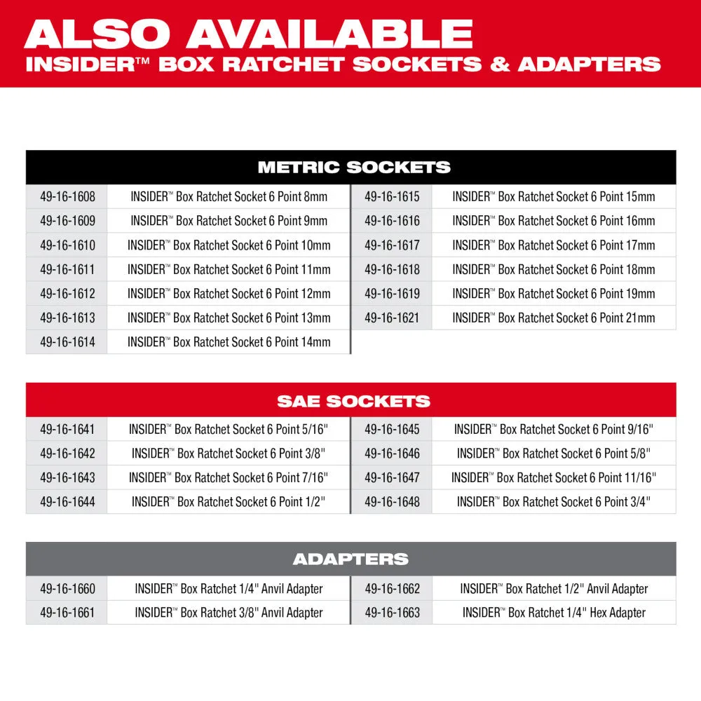 Milwaukee 3050-20 M12 FUEL 12V INSIDER Extended Reach Box Ratchet - Bare Tool