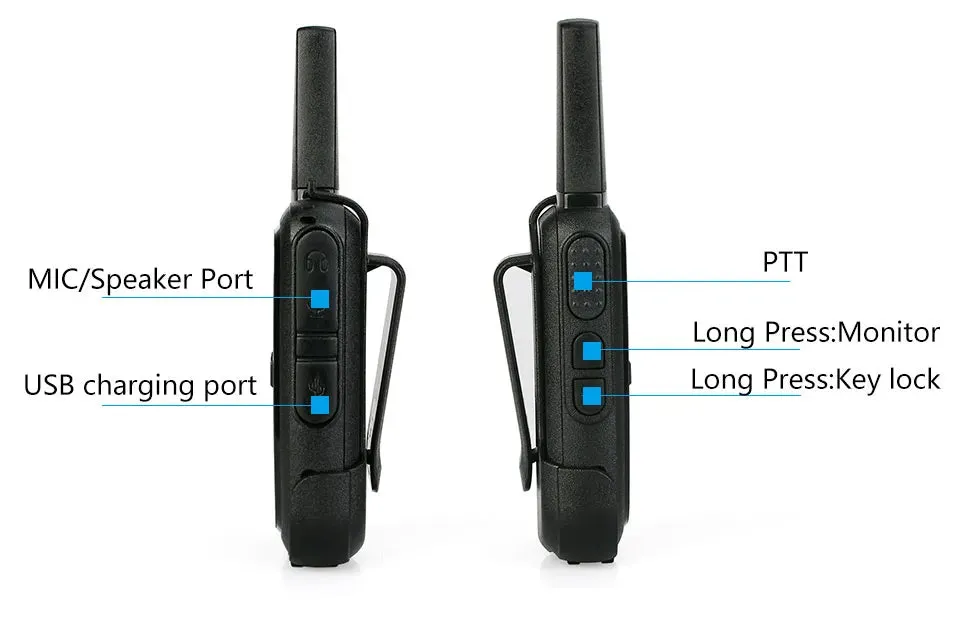 Mini Walkie Talkie Retevis RT15 Portable Two Way Radio Portable Radio Communicator Walkie-Talkies 2 PCS for Hotel Hunting