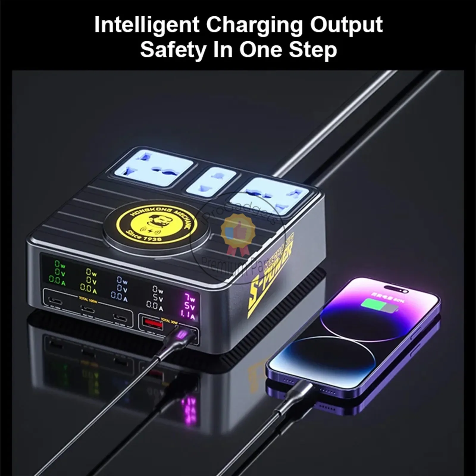 Multi-port Desktop Charger for Mobile Phone Laptop Tablet MECHANIC S-Power Gallium Nitride QC3.0 Super Fast Charging Tool