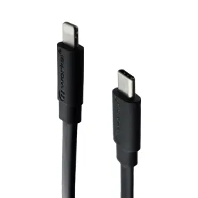 mWorks! mPower! Flat USB-C to Lightning 8-Pin Cable for iPhone/iPad - Black