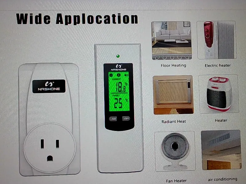 Nashone Wireless Plug in Thermostat for Home Temperature Control