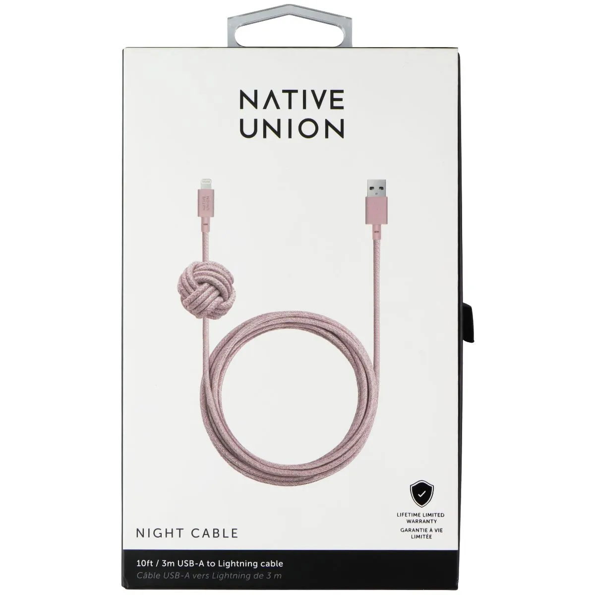 Native Union Night Cable 10FT USB-A to Lightning 8-Pin - Rose