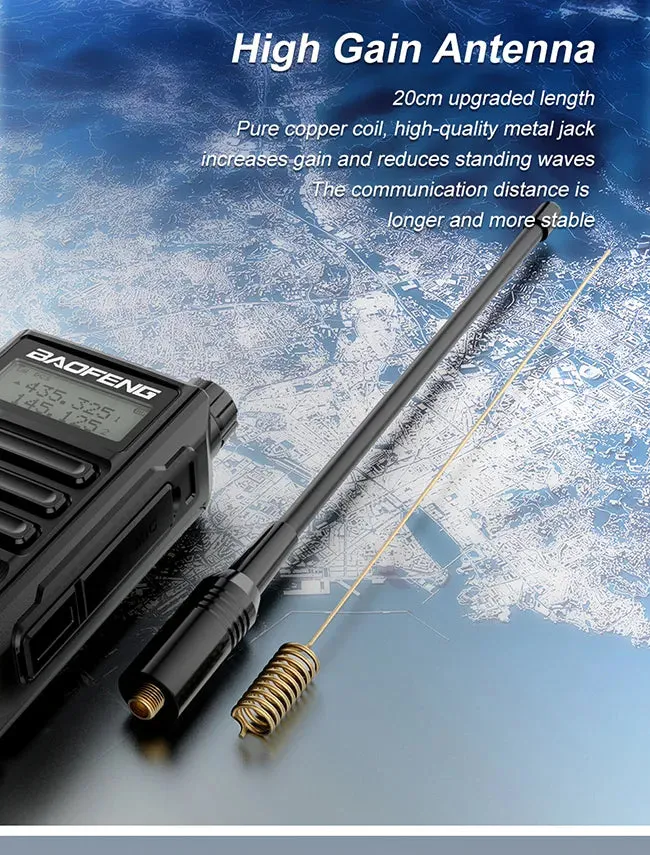 New BaoFeng Walkie Talkie Professional UV16 MAX V2 High Powerful Waterproof VHF UHF Dual Band Two Way Radio Type-C USB Charger