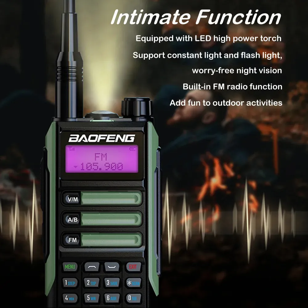 New BaoFeng Walkie Talkie Professional UV16 MAX V2 High Powerful Waterproof VHF UHF Dual Band Two Way Radio Type-C USB Charger