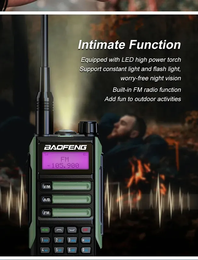 New BaoFeng Walkie Talkie Professional UV16 MAX V2 High Powerful Waterproof VHF UHF Dual Band Two Way Radio Type-C USB Charger