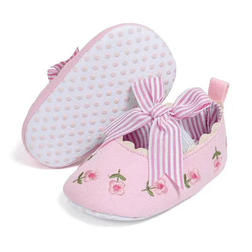 New Flower Embroidery Ballet Baby Girl Shoes Bow Bow Soft Bottom