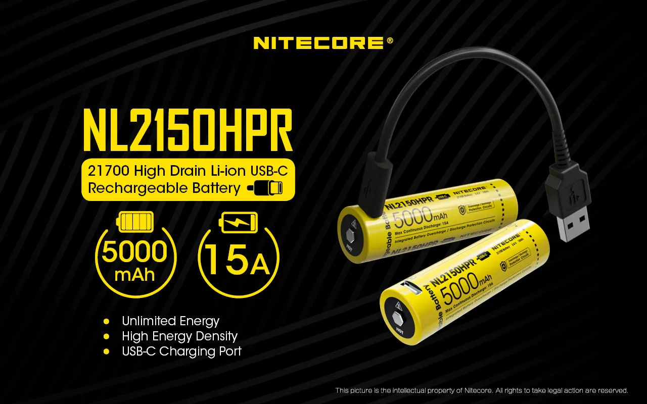 NITECORE 21700 MICRO USB RECHARGEABLE (NL2150HPR)