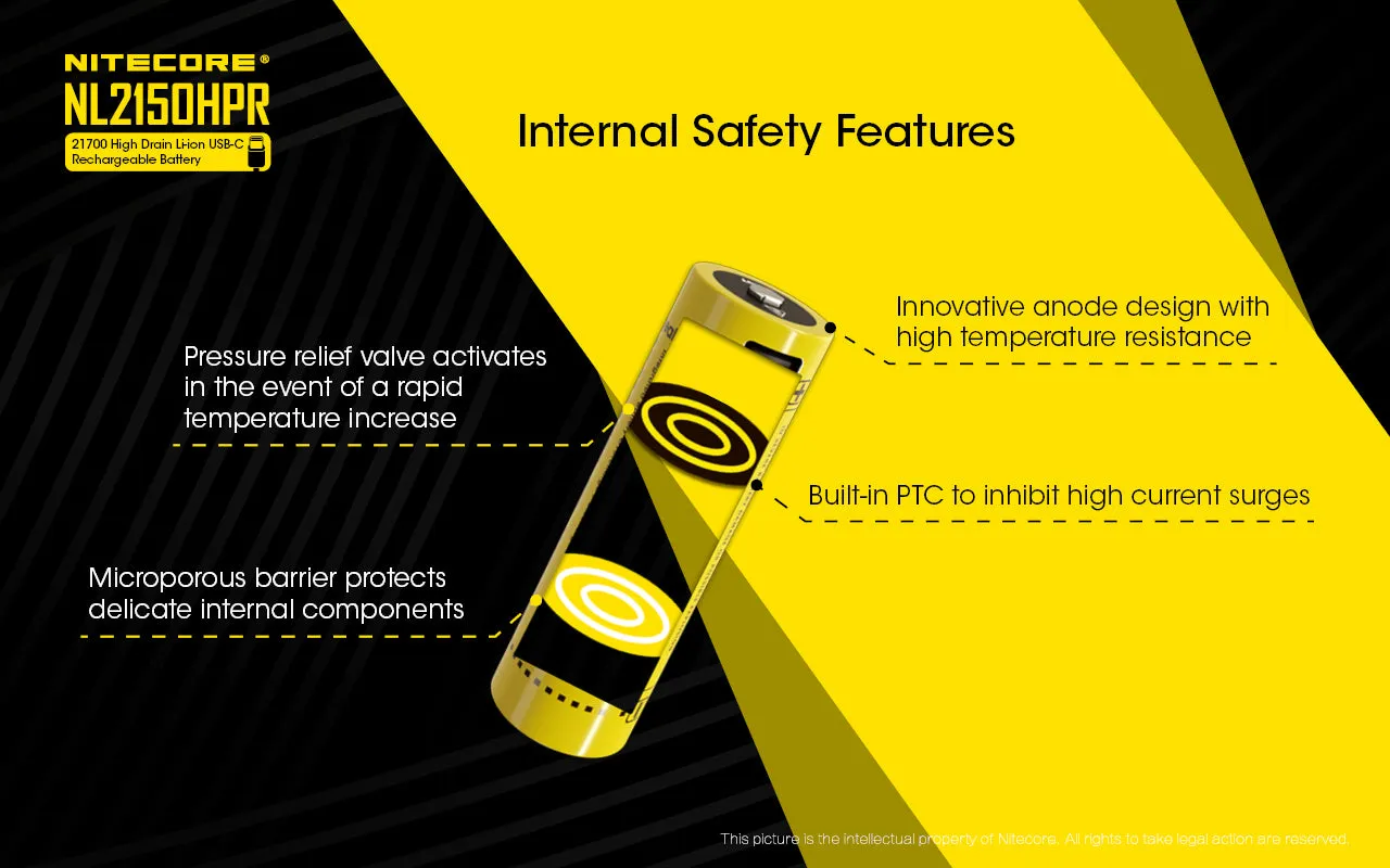 NITECORE 21700 MICRO USB RECHARGEABLE (NL2150HPR)