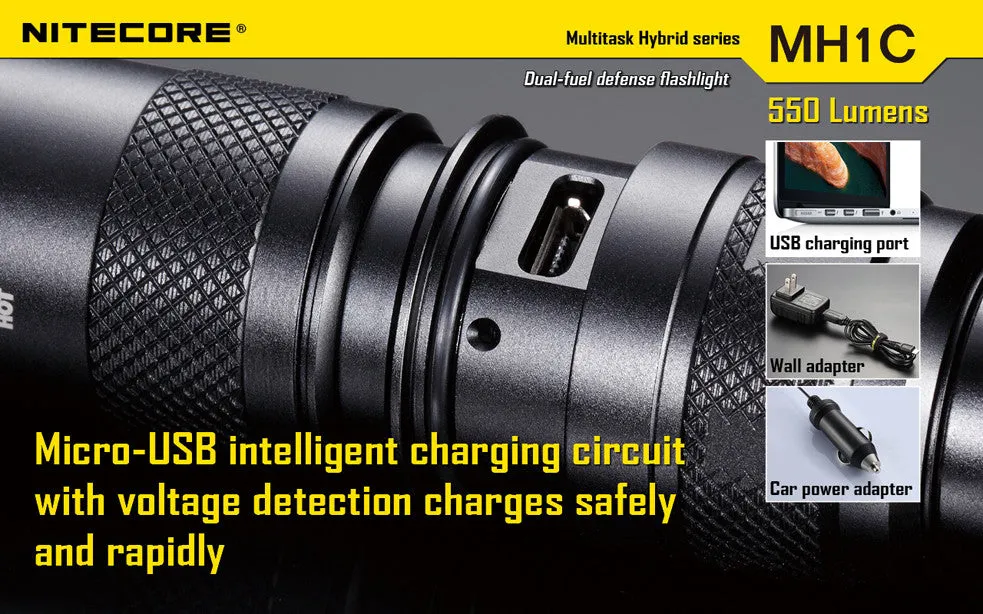 NiteCore MH1C 550 Lumen CREE XM-L U2 LED Flashlight