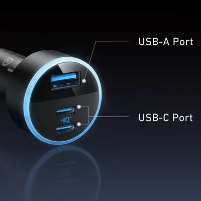 Open Box - Anker 3-Port 67W Car Charger - Black