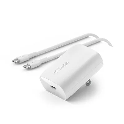 Open Box - BoostCharge PD 30W PPS USB-C 3.0 Wall Charger USB-C to USB-C Cable