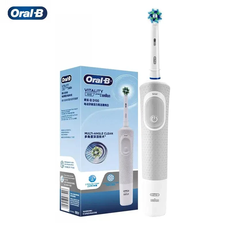 Oral B D100 Electric Toothbrush 2D Vitality Cleaning Teeth Brush Waterproof Electronic Teeth Brush Inductive Charger With Timer