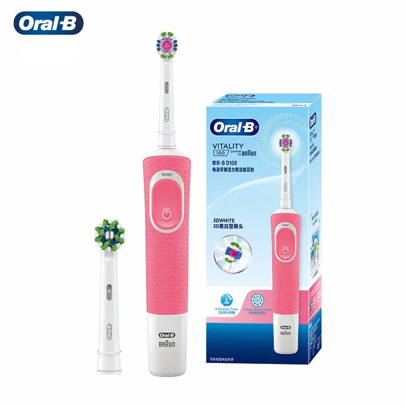 Oral B D100 Electric Toothbrush 2D Vitality Cleaning Teeth Brush Waterproof Electronic Teeth Brush Inductive Charger With Timer