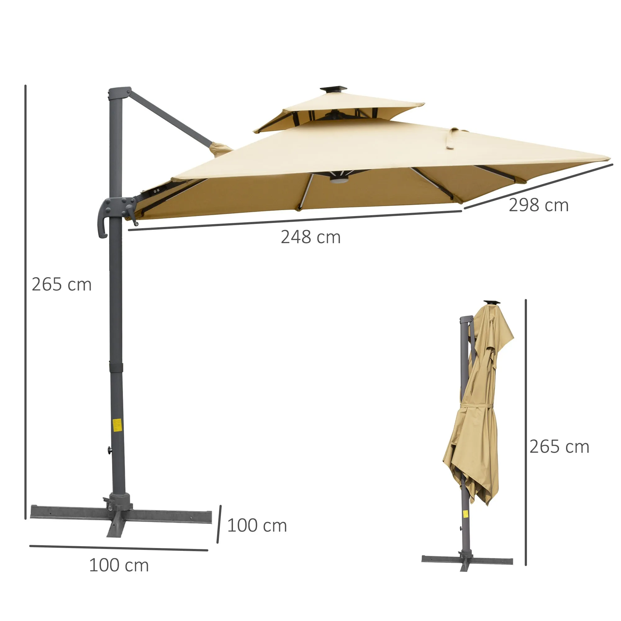 Outsunny 3m Cantilever Parasol