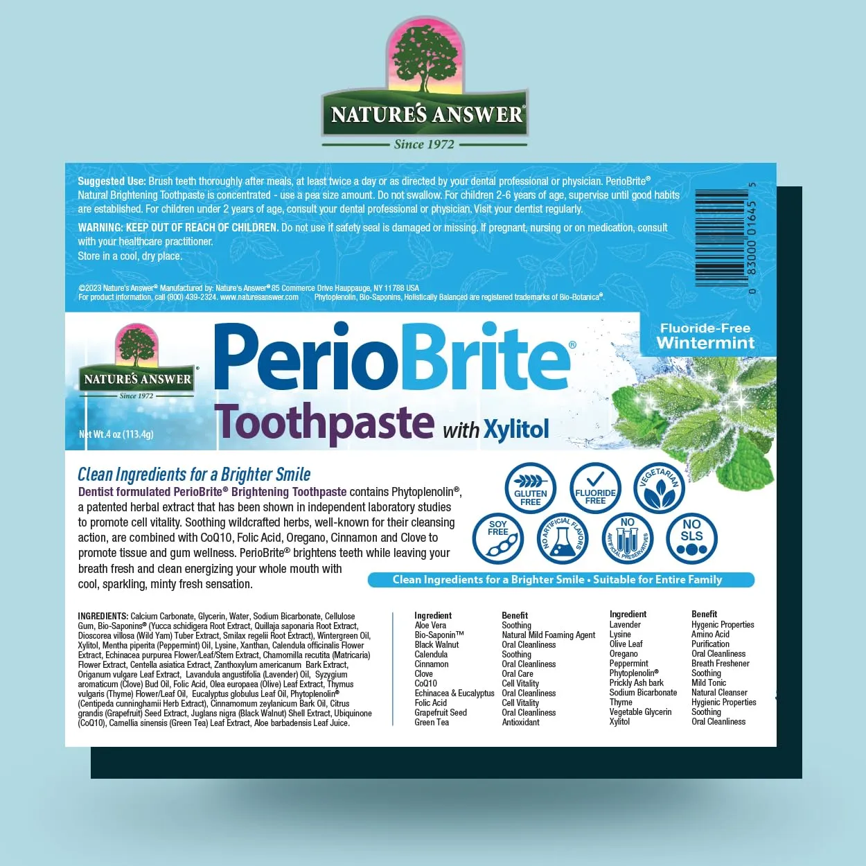 PerioBrite Toothpaste Cranberry Flavor 4oz Fluoride Free