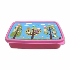 Plastic Tiffin Box for Kids Girls School Snack Containers - Small Owls