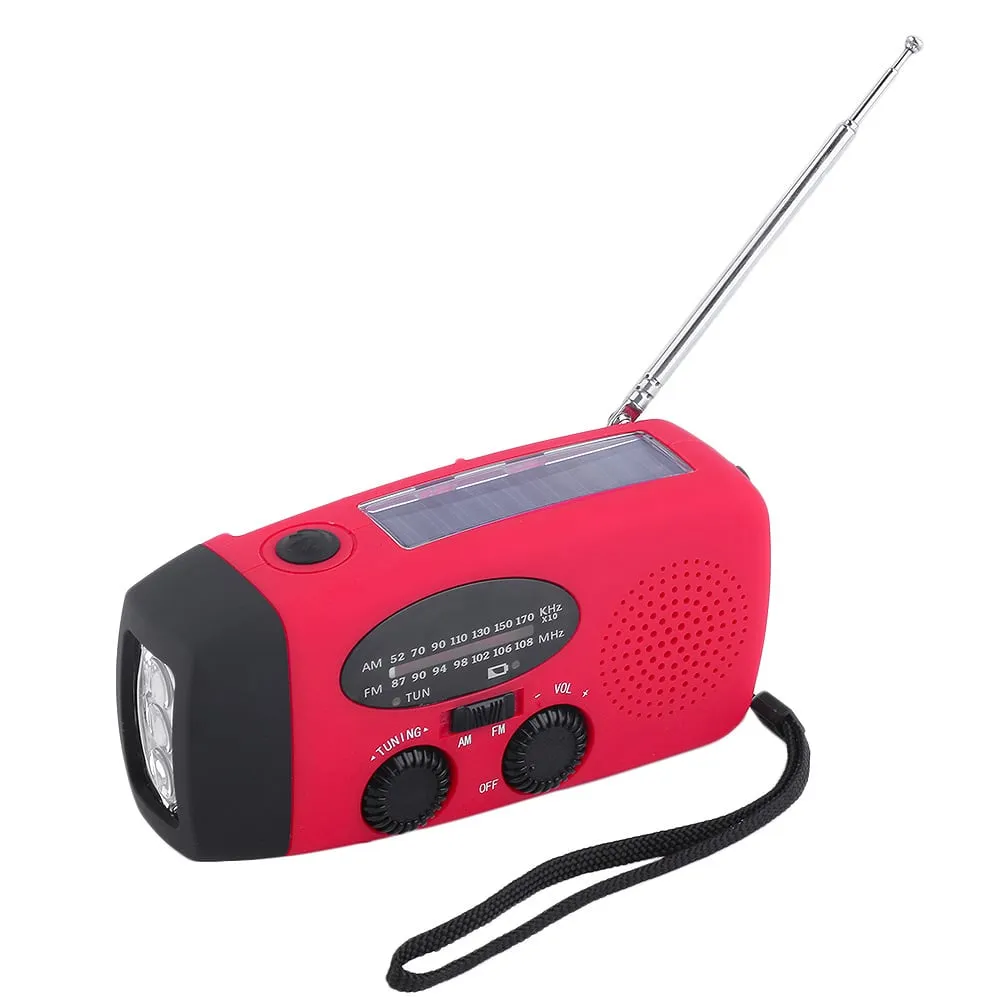 Portable Emergency Solar/Dynamo/DC & AM/FM/NOAA Radio & LED Flashlight & 1000mAh Charger Power Bank Stealth Angel Survival