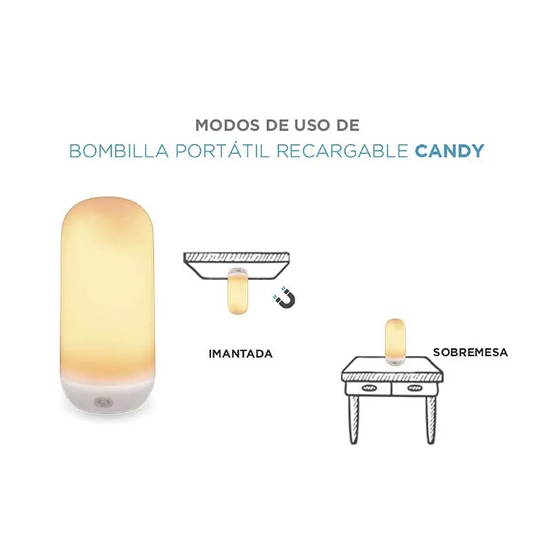 Portable light bulb with flame effect/static light CANDY