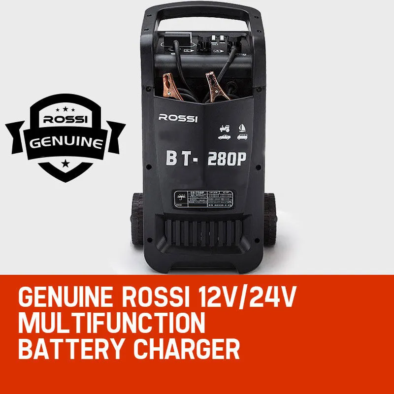 Powerful 280A Car Battery Charger & Jump Starter 12V/24V - ROSSI