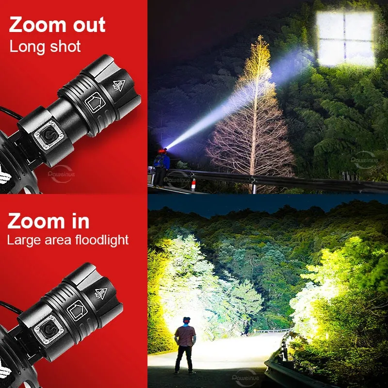 Powerful XHP360 LED Headlamp Super Bright USB Rechargeable Head Lamps High Power Zoomable Headlight Camping Fishing Head Lantern