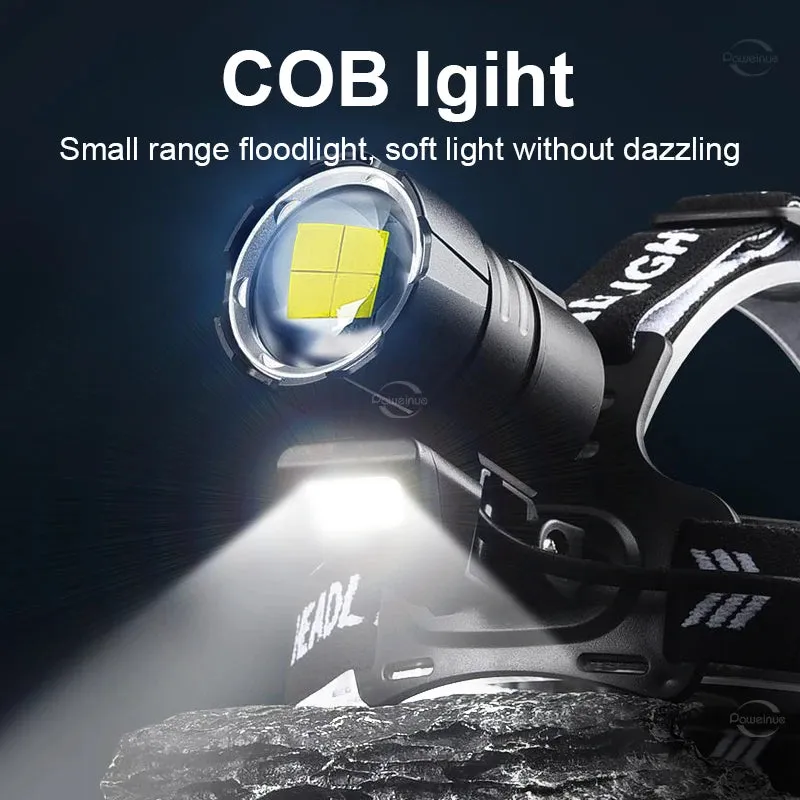 Powerful XHP360 LED Headlamp Super Bright USB Rechargeable Head Lamps High Power Zoomable Headlight Camping Fishing Head Lantern