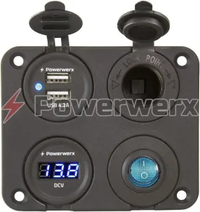 Powerwerx - Four Hole Square Panel Mounting Plate