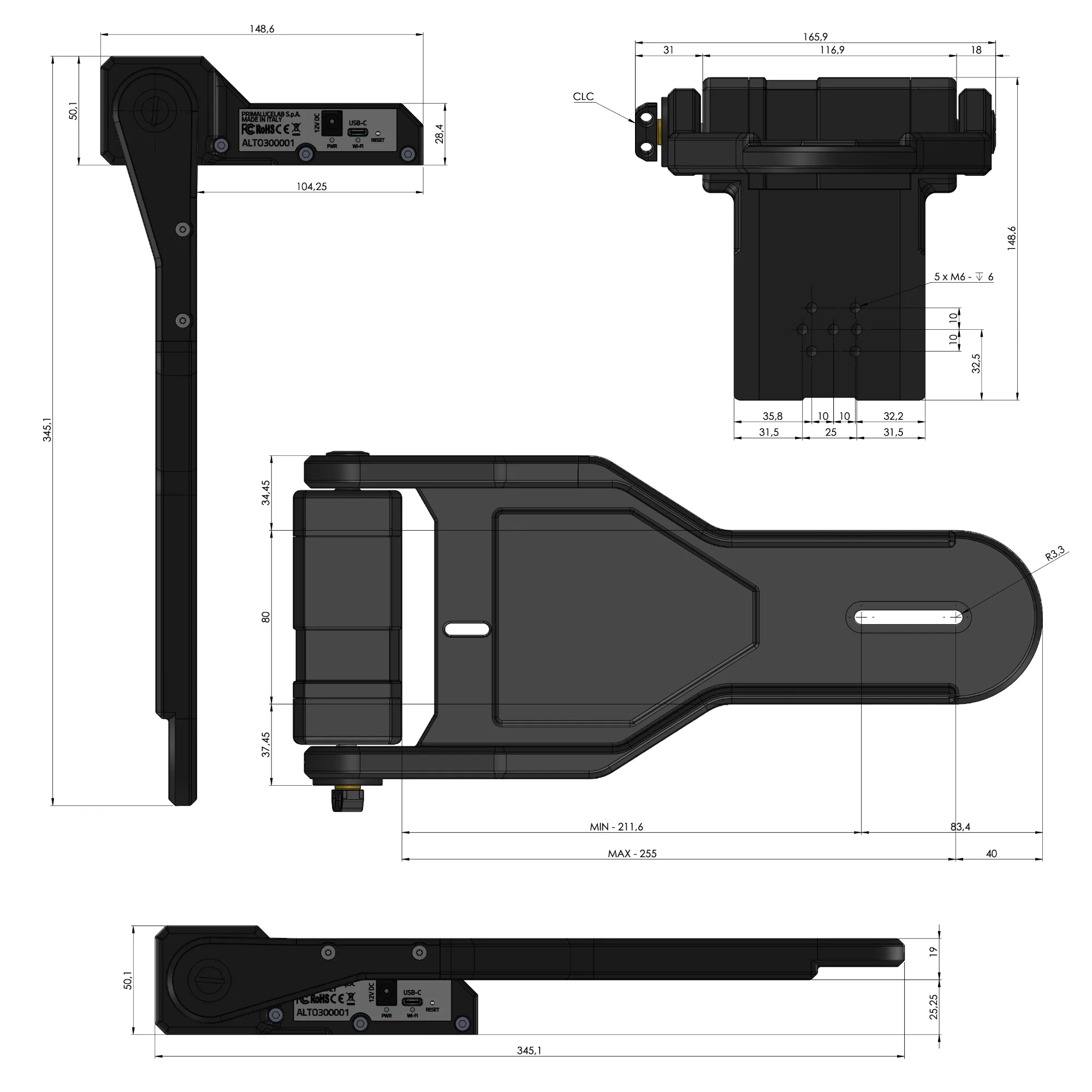 PrimaLuce Lab ALTO-3 telescope cover motor for GIOTTO larger than to 320mm