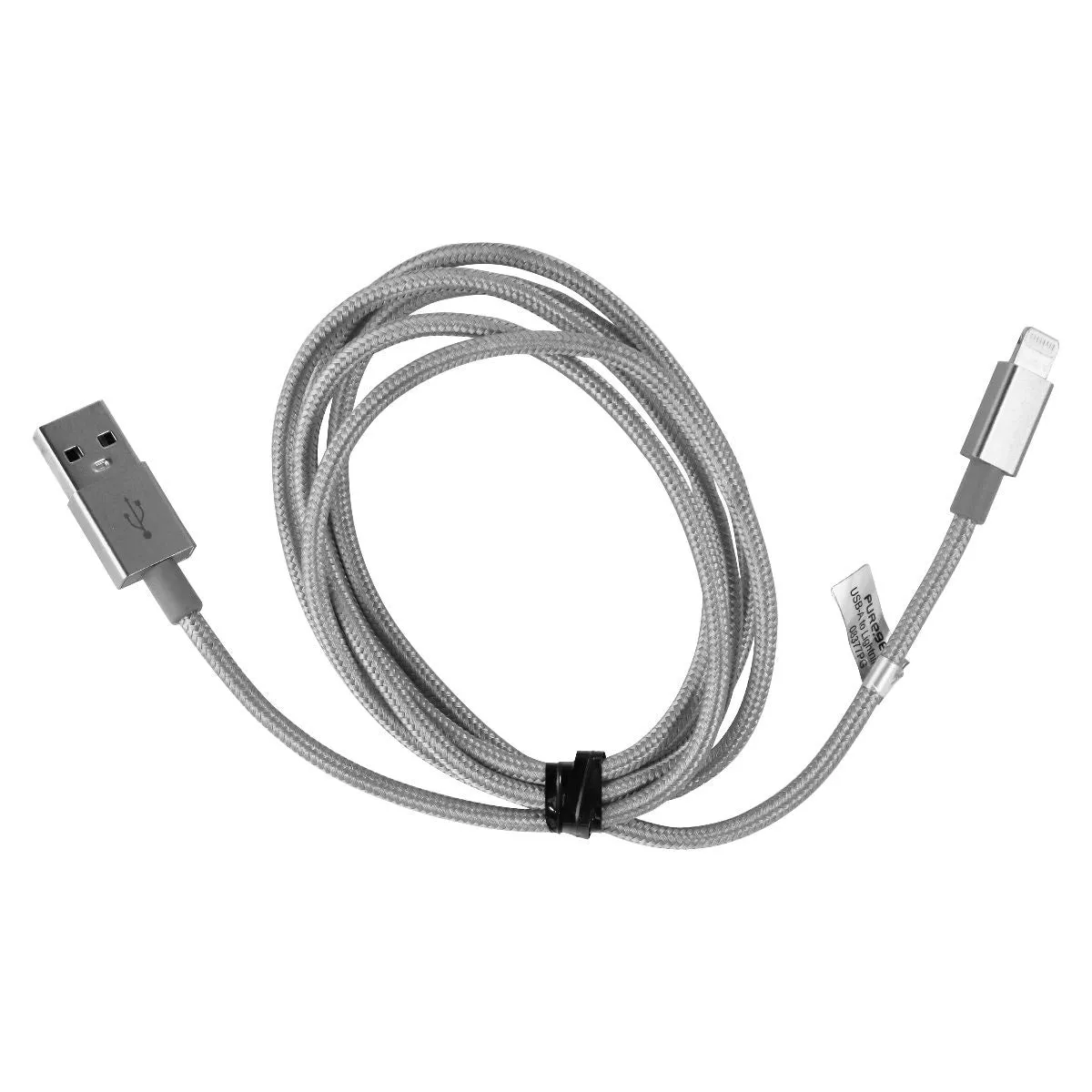 PureGear (4-Ft) Lightning 8-Pin to USB Charge/Sync Braided Cable - Gray