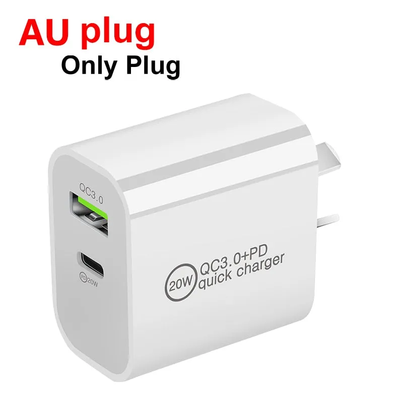 QC3.0 PD Quick charger 20W Fast Charger Plug For AU