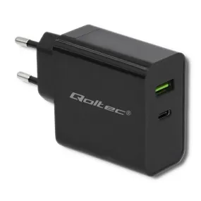 Qoltec 51717 Charger | 45W | 5-20V | 2.25-3A | Usb Type C Pd | Usb | Black