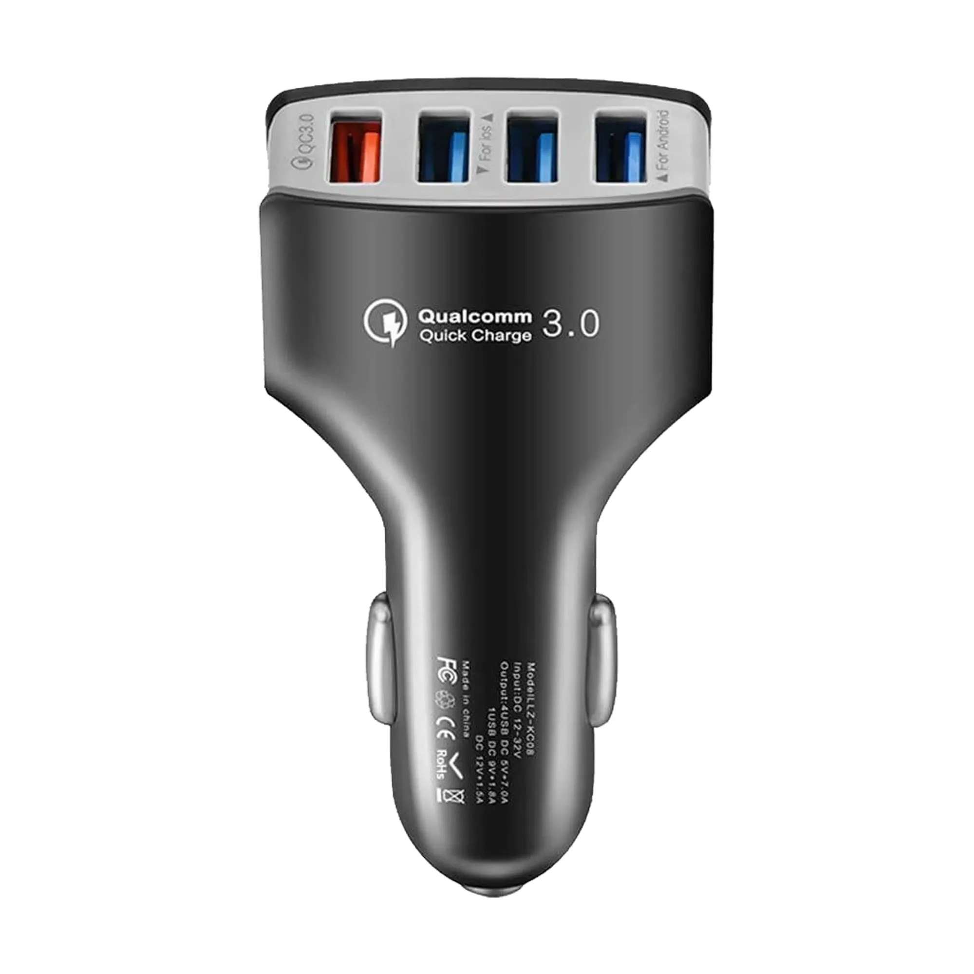 Qualcomm™ 4 Port USB Car Charger 7A QC 3.0-12-32V | 35W - Smart Chip with Over-Voltage Protection