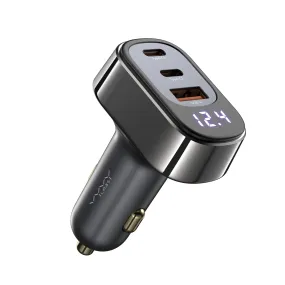 Rapid Energy Display Car Charger 125W A 2C 3-Port Fast Car Charger