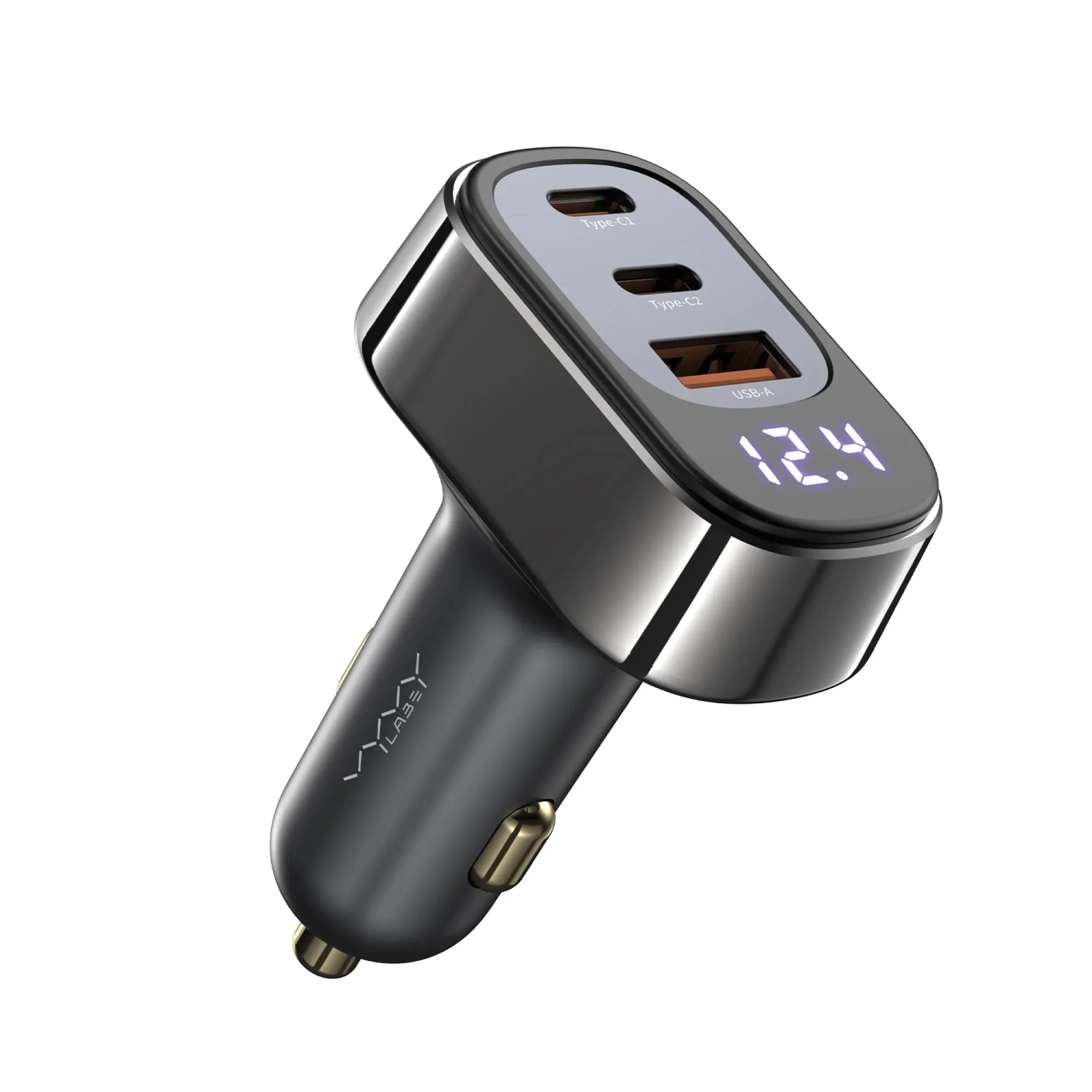 Rapid Energy Display Car Charger 125W A 2C 3-Port Fast Car Charger