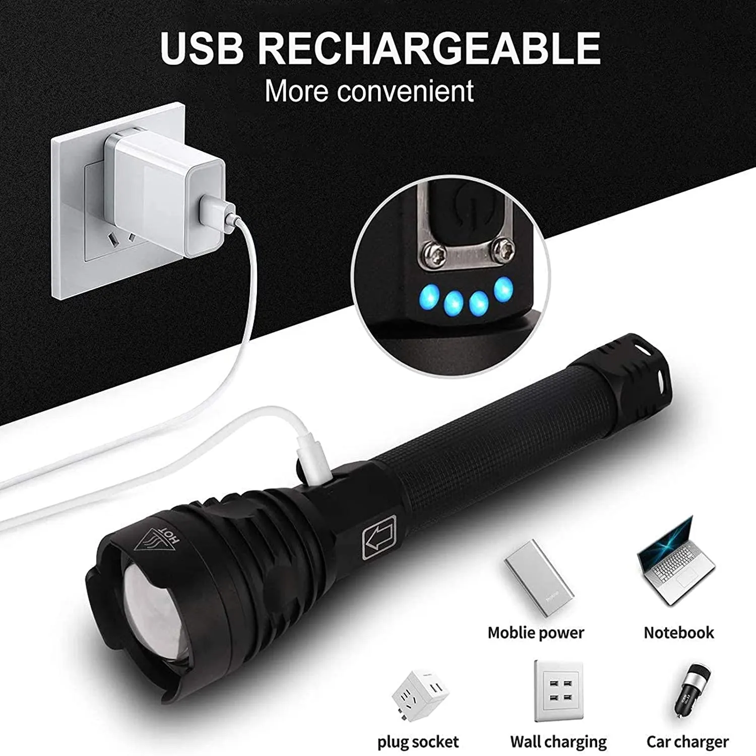 Rechargeable LED Flashlights 100000 High Lumens