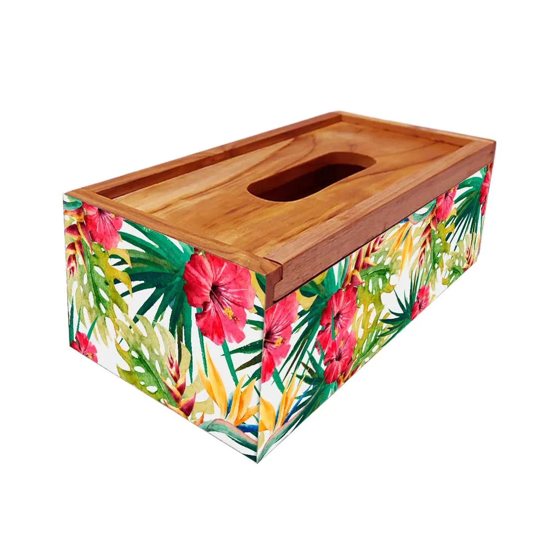 Rectangular Tissue Paper Holder for Table Kitchen - Hibiscus