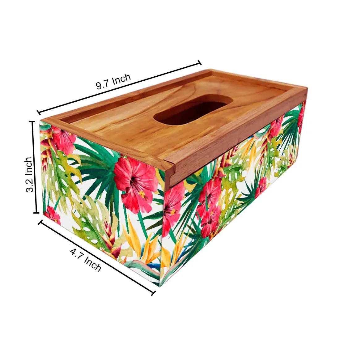 Rectangular Tissue Paper Holder for Table Kitchen - Hibiscus