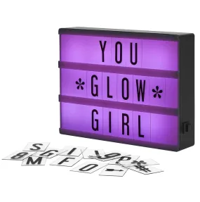 Rgb Color Changing Cinema Lightbox 100 Led Letters and Numbers 8x6 Inches