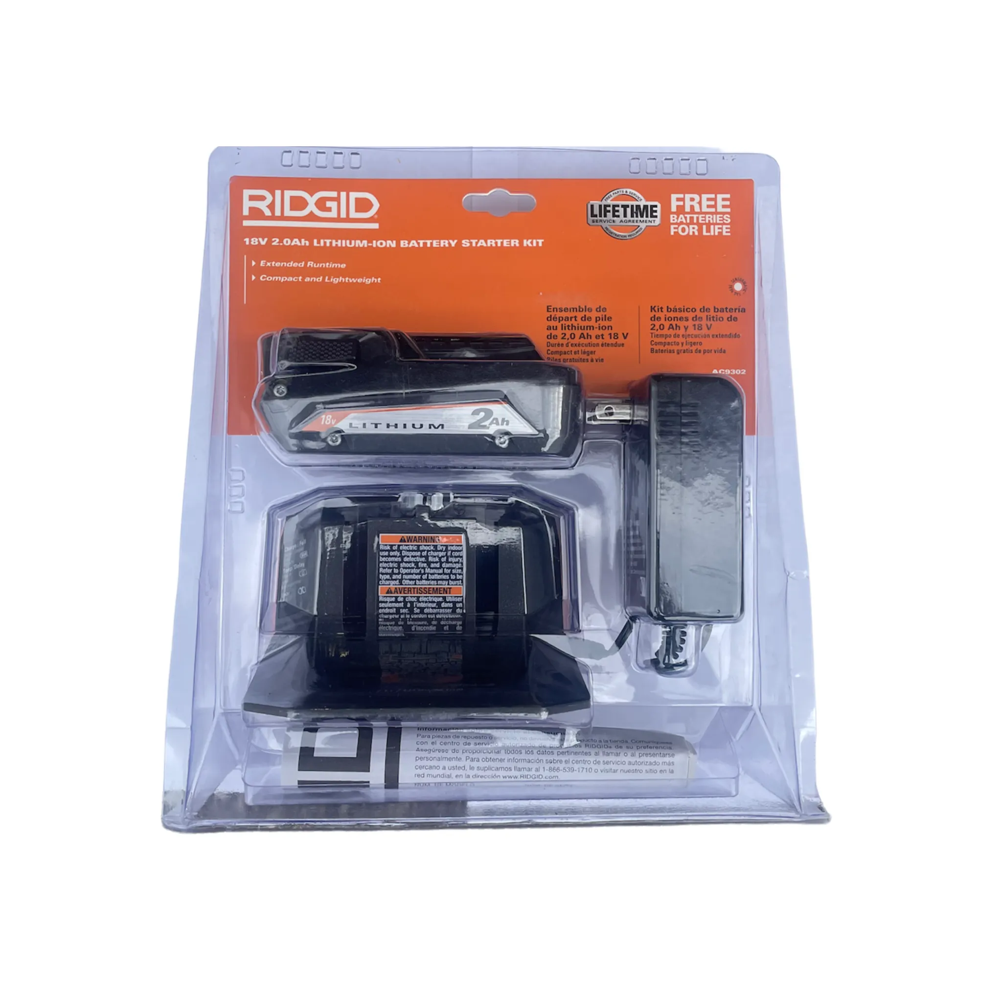 RIDGID 18-Volt Lithium-Ion 2.0 Ah Battery Starter Kit