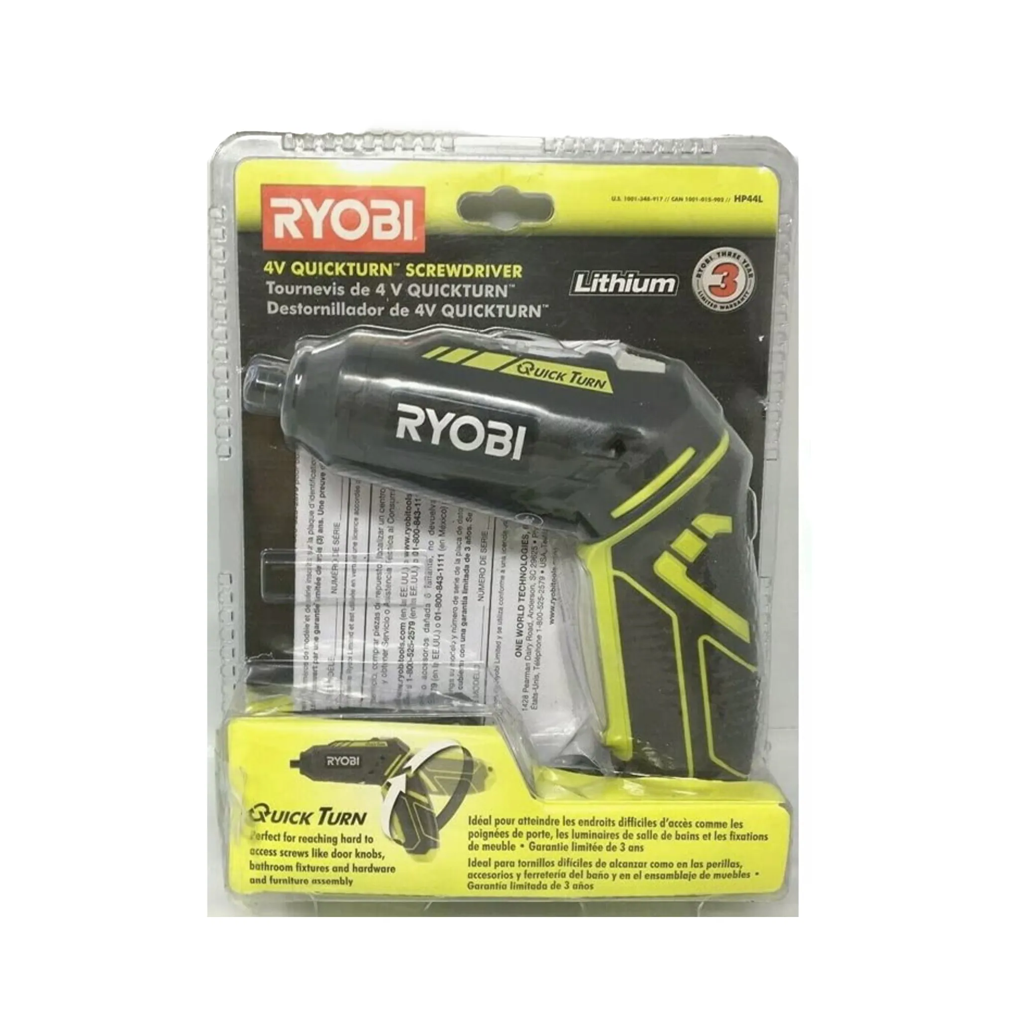 RYOBI 4-Volt QuickTurn Lithium-Ion Cordless 1/4 in. Hex Screwdriver Kit