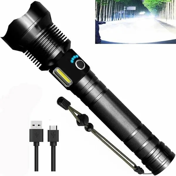 🔥SALE 49% OFF🔥 - LED Rechargeable Tactical Laser Flashlight 90000 High Lumens