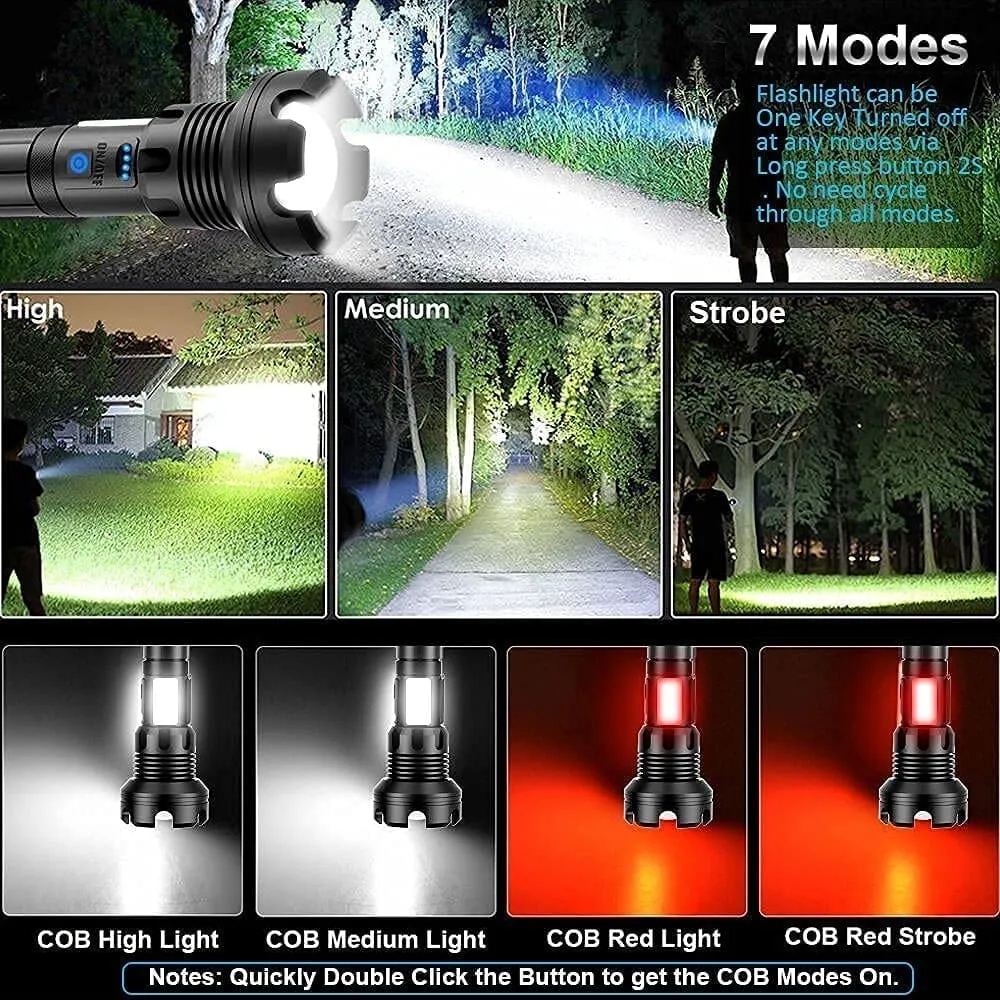 🔥SALE 49% OFF🔥 - LED Rechargeable Tactical Laser Flashlight 90000 High Lumens