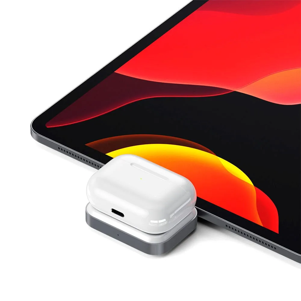 Satechi 5W Trådløs Oplader Dock til Apple Airpods & Apple Watch - Hvid / Sølv