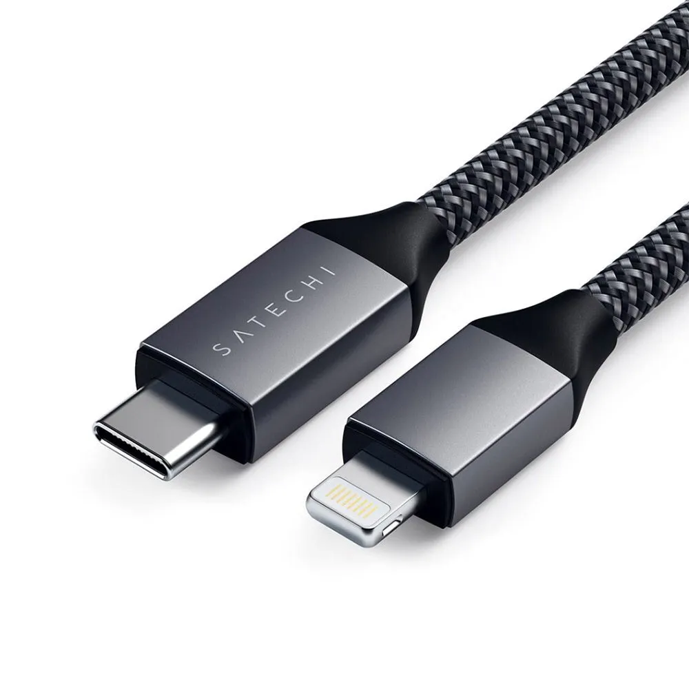 Satechi USB-C Til Lightning Kabel 1.8m. Space Grey