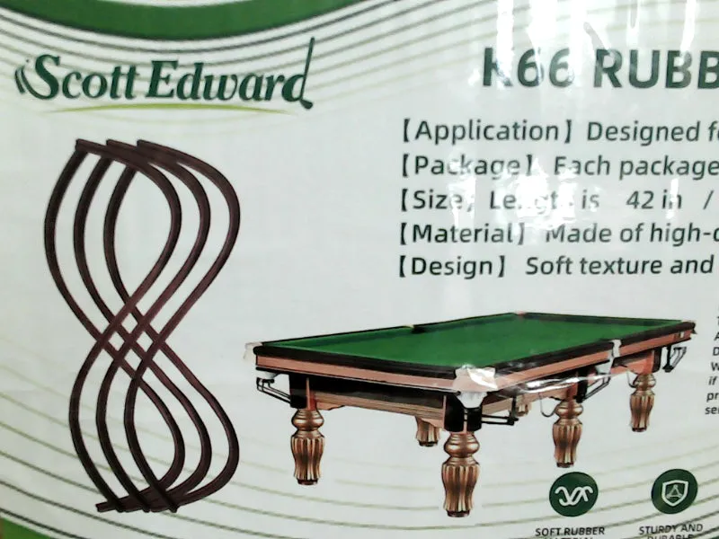 Scott Edward 48 Inch Rubber K66 Billiard Table Cushions Set of 6