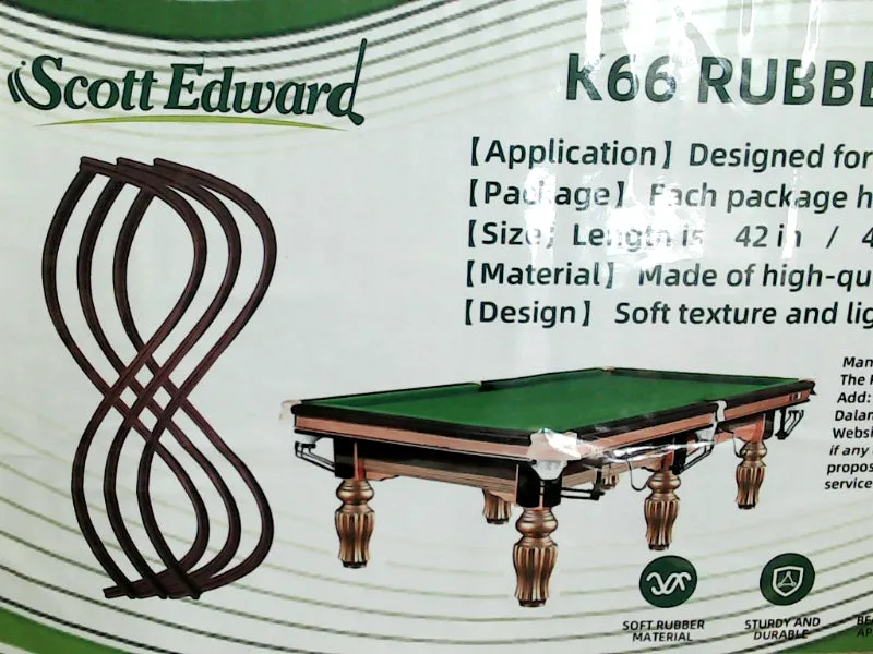 Scott Edward 48 Inch Rubber K66 Billiard Table Cushions Set of 6