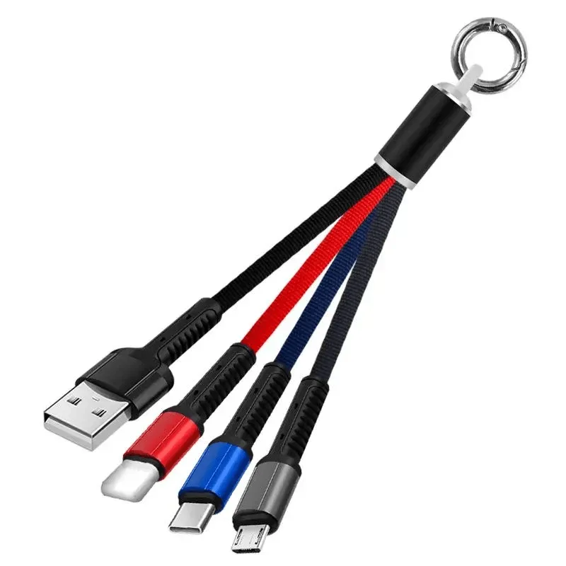 Smart 3 In 1 USB Multi Charger Cable With Keyring JKX - K06