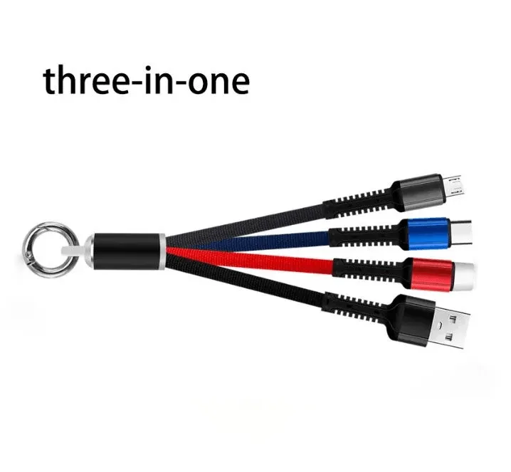 Smart 3 In 1 USB Multi Charger Cable With Keyring JKX - K06